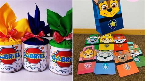 bolsitas de paw patrol hechas a mano|Dulceros de Paw Patrol hechos a mano: tutorial fácil con material .